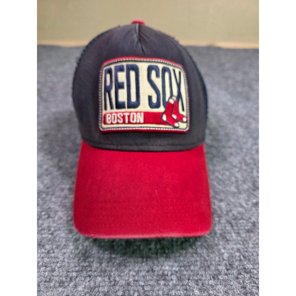 New Era Trucker Hat Mens OSFA Navy Red Boston Red Sox 9FORTY Snapback Mesh Cap